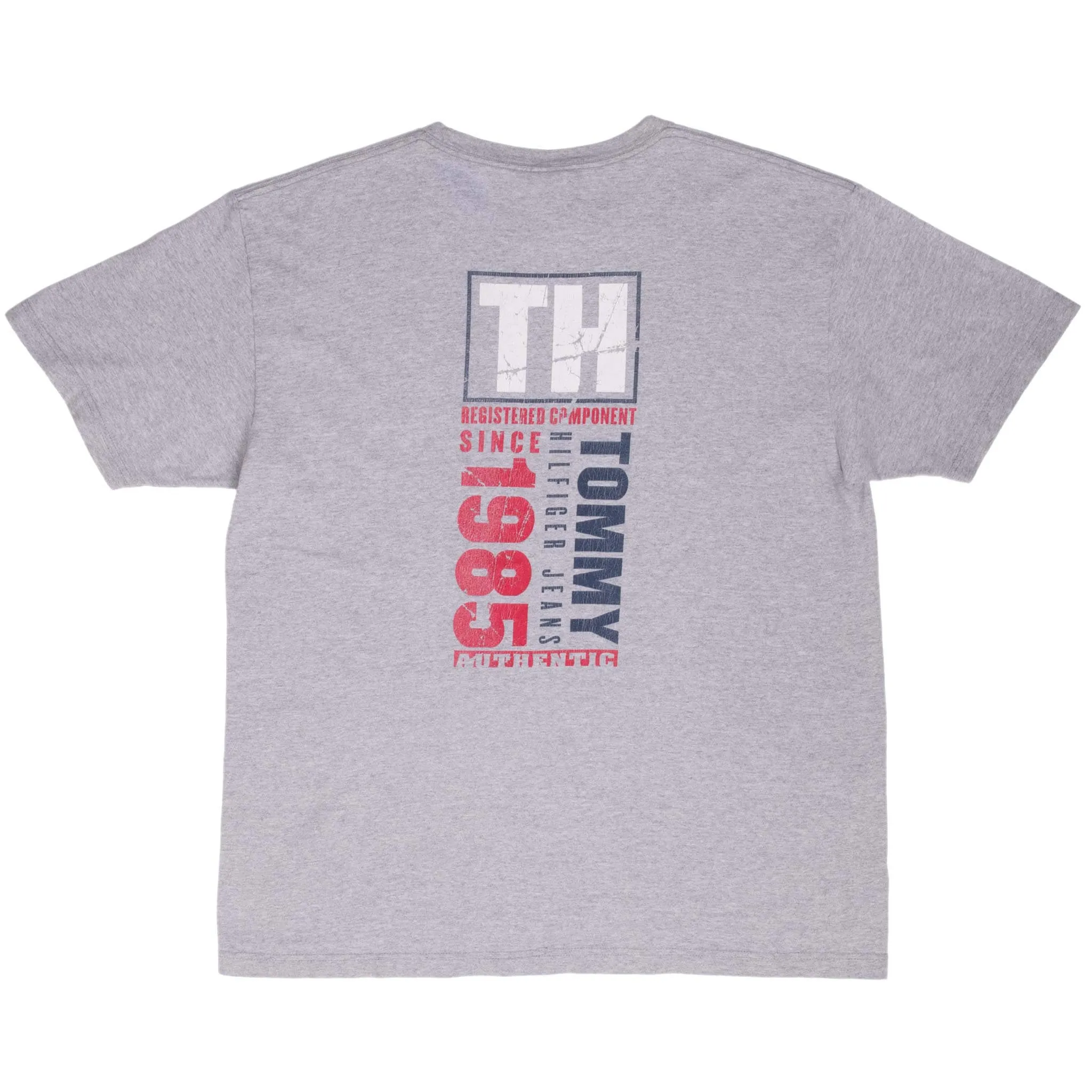 VINTAGE TOMMY JEANS HILFIGER GREY TEE SHIRT 2000S LARGE