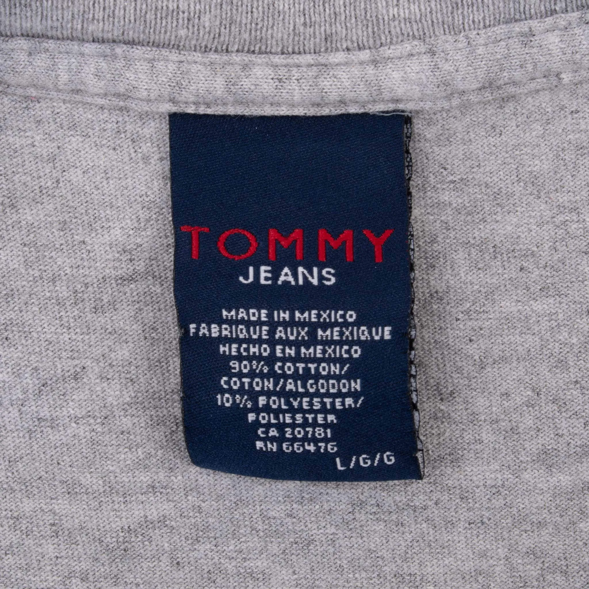 VINTAGE TOMMY JEANS HILFIGER GREY TEE SHIRT 2000S LARGE