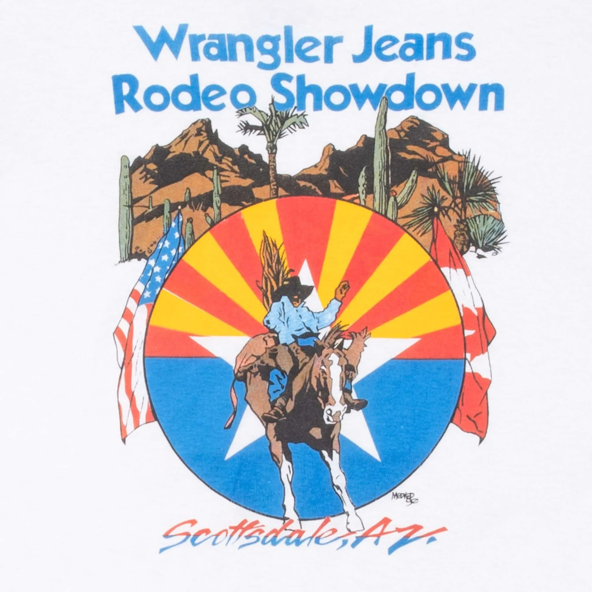 VINTAGE WRANGLER JEANS RODEO 1990S TEE SHIRT LARGE MADE IN USA