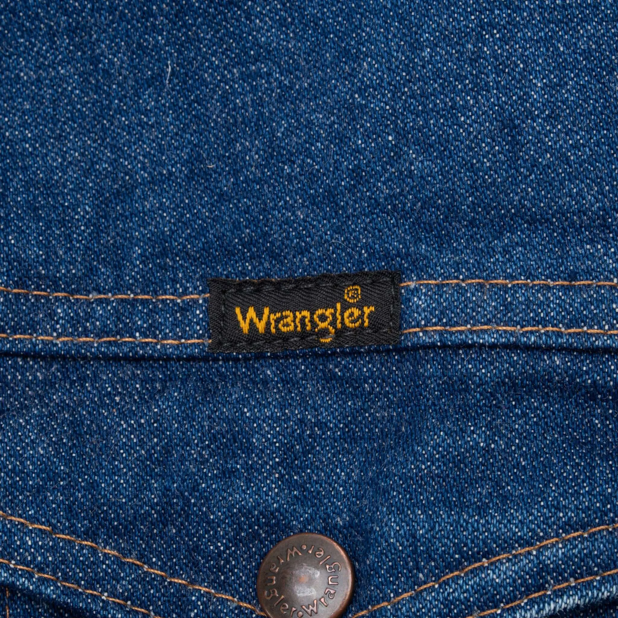 VINTAGE WRANGLER SHERPA LINER DENIM TRUCKER JACKET 1980S LARGE