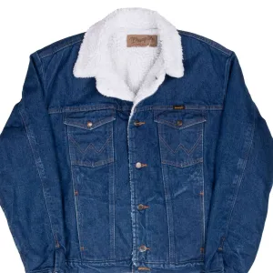 VINTAGE WRANGLER SHERPA LINER DENIM TRUCKER JACKET 1980S LARGE