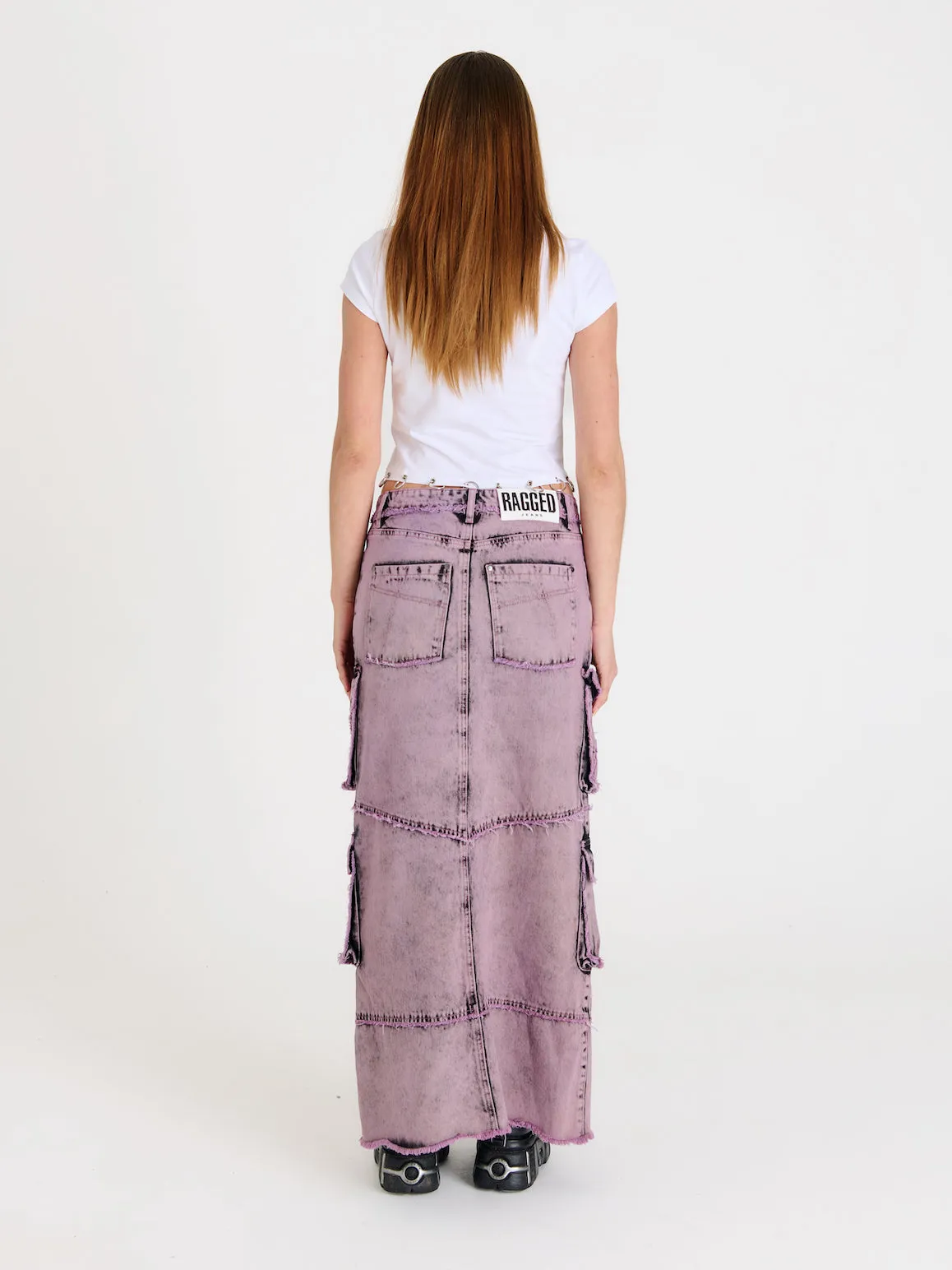 Vortex Denim Combat Maxi Skirt