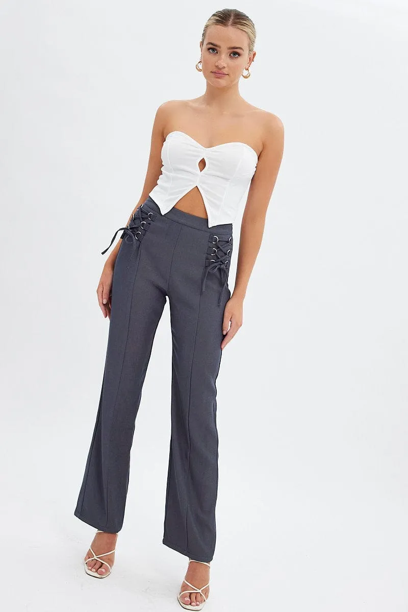 White Keyhole Bandeau Top Sweetheart