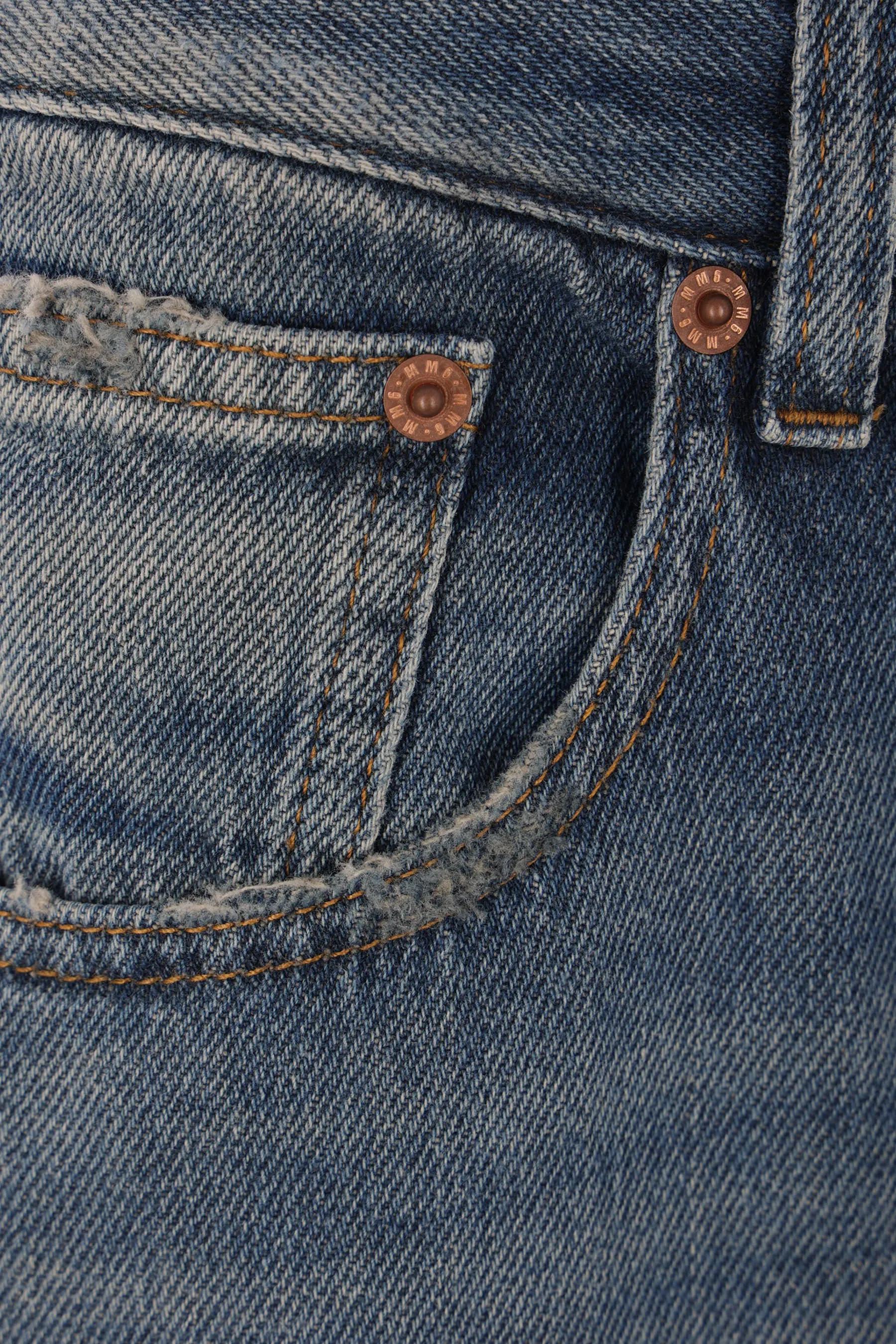 wide-leg denim jeans with drawstring