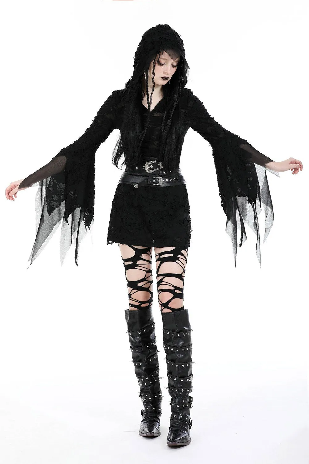 Witcher Hooded Distressed Dress