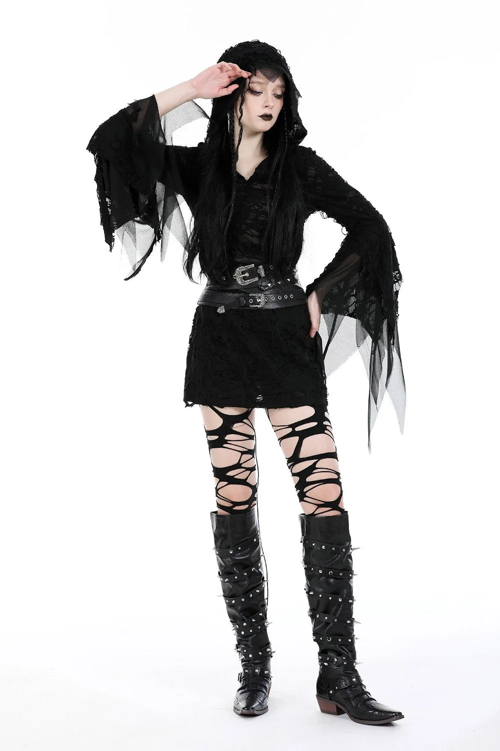 Witcher Hooded Distressed Dress
