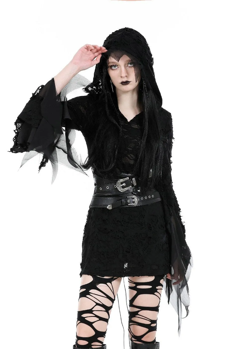 Witcher Hooded Distressed Dress