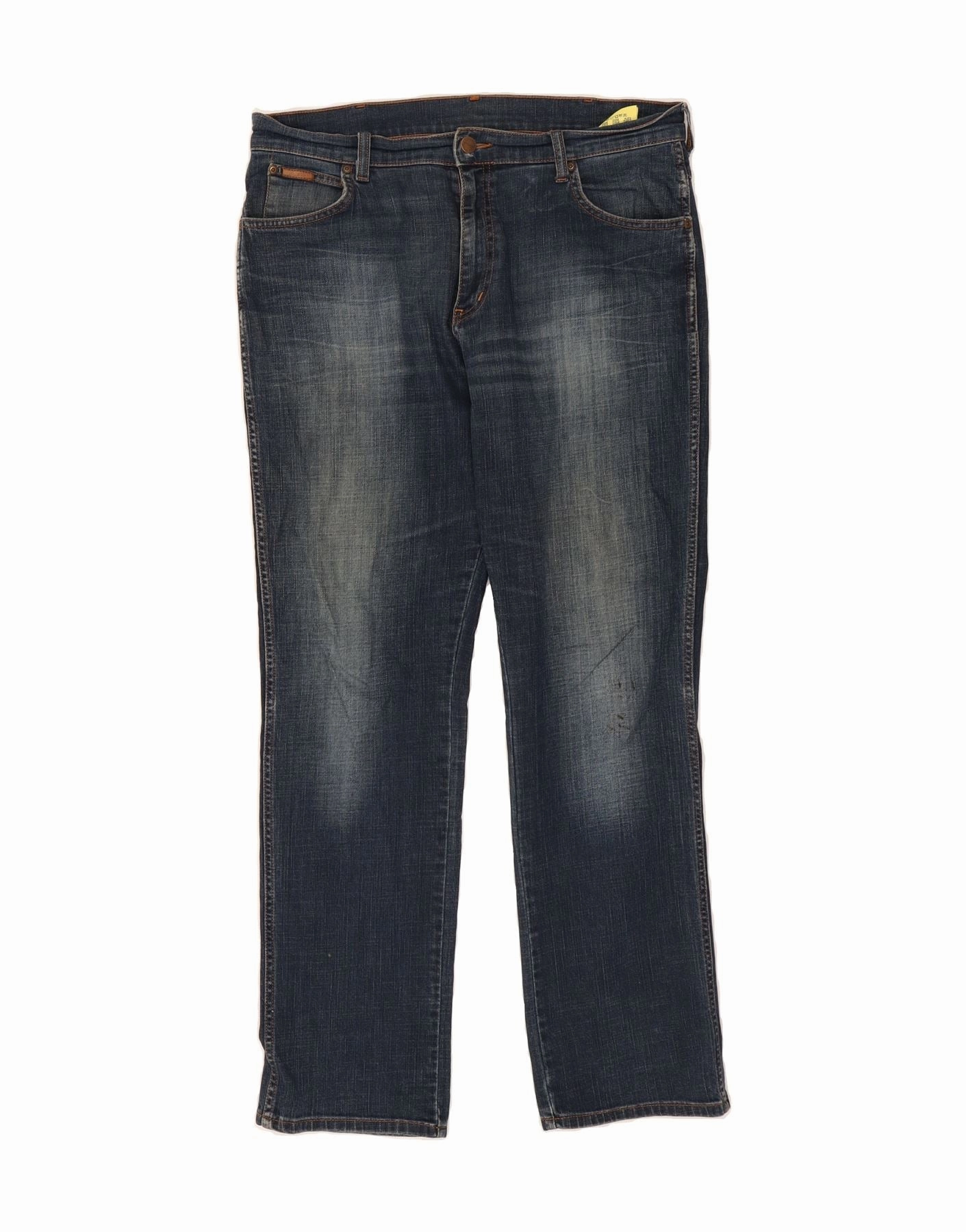 WRANGLER Mens Texas Stretch Straight Jeans W36 L32 Blue Cotton